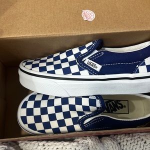 Vans kids checkerboard slip on brand new